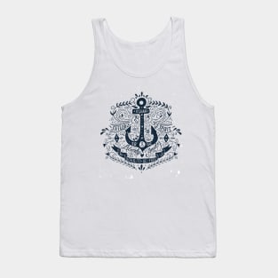 Nautical vintage label with an anchor and hand lettering. Tank Top